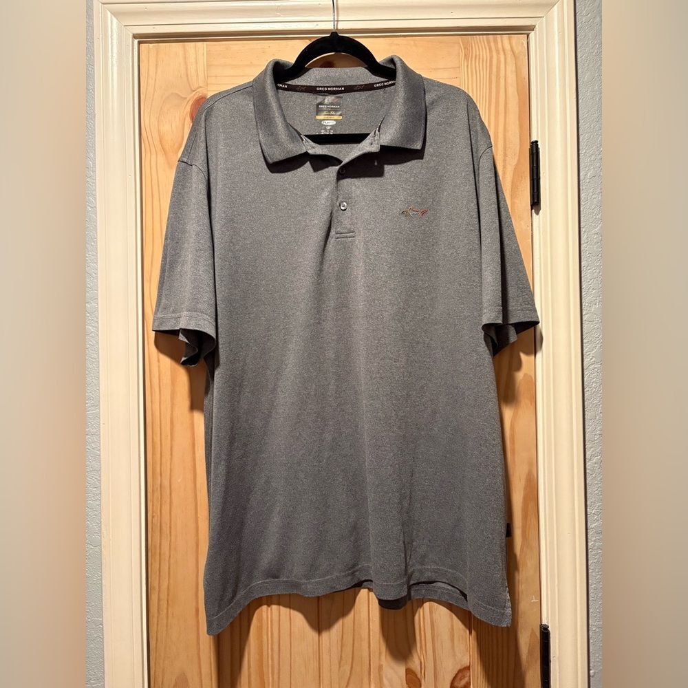 Greg Norman Polo Shirt Mens XXL Gray Play Dry Short Sleeve Casual Travel